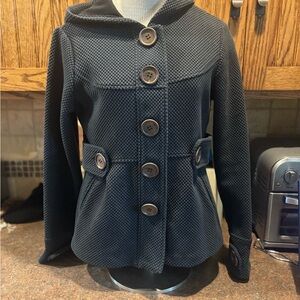 Sugarfly Black Textured Pea Coat